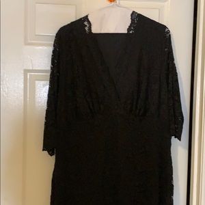 Kiyonna Scalloped Boudoir Lace Dress size 3 black